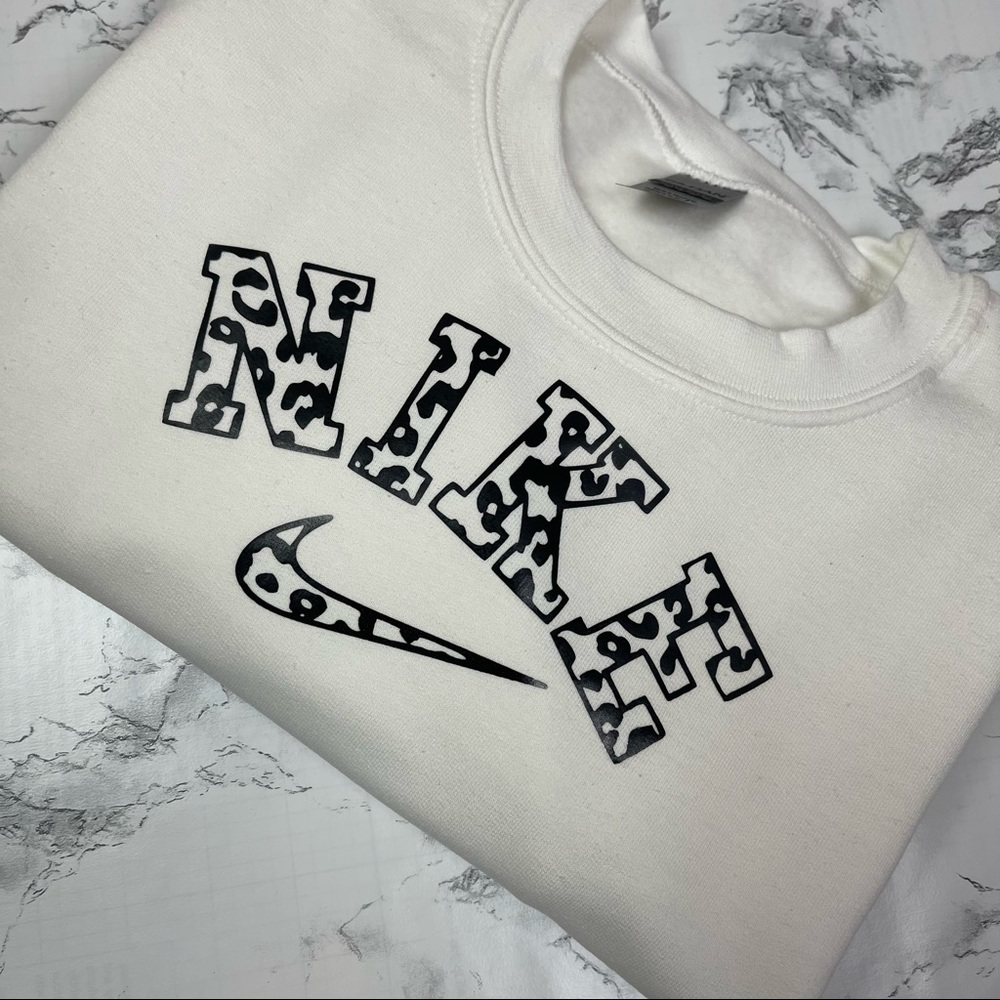 White Nike Cheetah Crewneck!